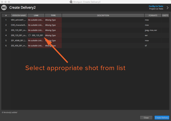 Create Delivery link