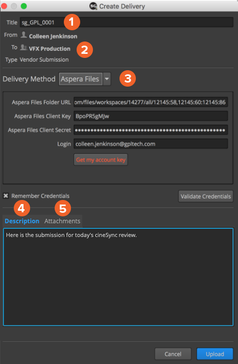 Create Delivery transfer window
